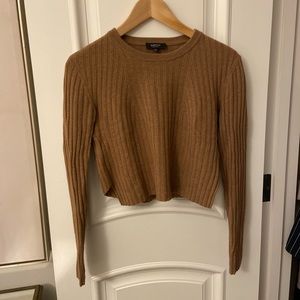 Cropped Babaton Ribbed Knit Sweater